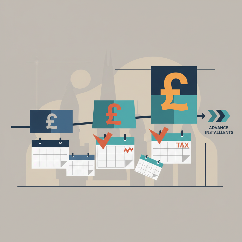 Calculator showing a tax calculation with pound sterling notes